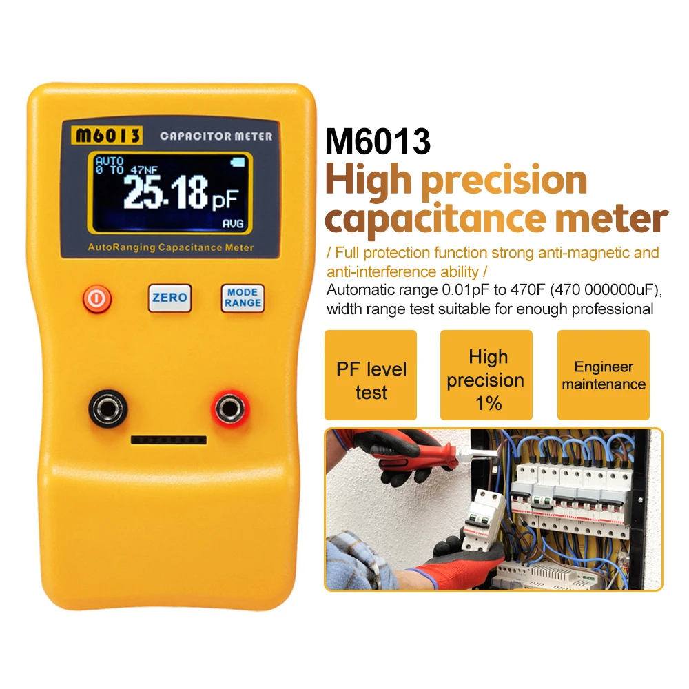 M6013 ESR Kapacitivnost Ohm Meter Nastavite Strokovno Kapacitivnost Upor Kondenzator Vezja Testiranje Naprave Kondenzator Tester Slike 0