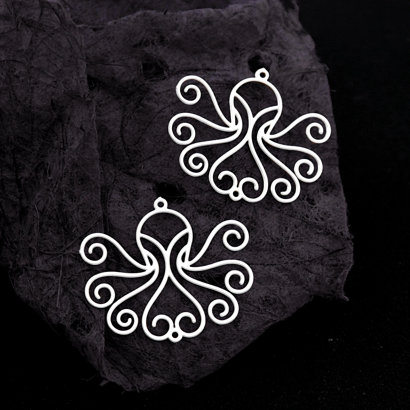 Izdelava Nakit Ugotovitve iz Nerjavečega Jekla Noge Kovinski Obesek Laser Cut Hobotnica čarobne gumbe Za DIY Ogrlica, Uhani 2127 Slike 0