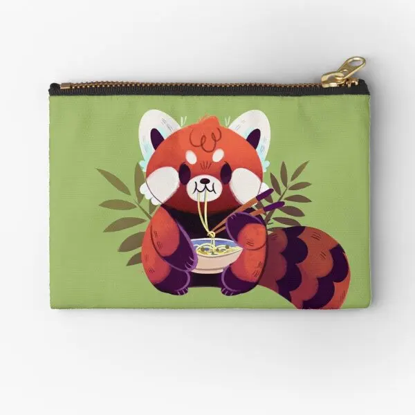 Rdeči Panda Jedo Ramen Zadrgo Mošnje Tipko Kozmetični Čiste Nogavice Embalaža Ženske Vrečko Za Shranjevanje Denarja Kovanec Majhne Moške Spodnje Hlače Žep Slike 0