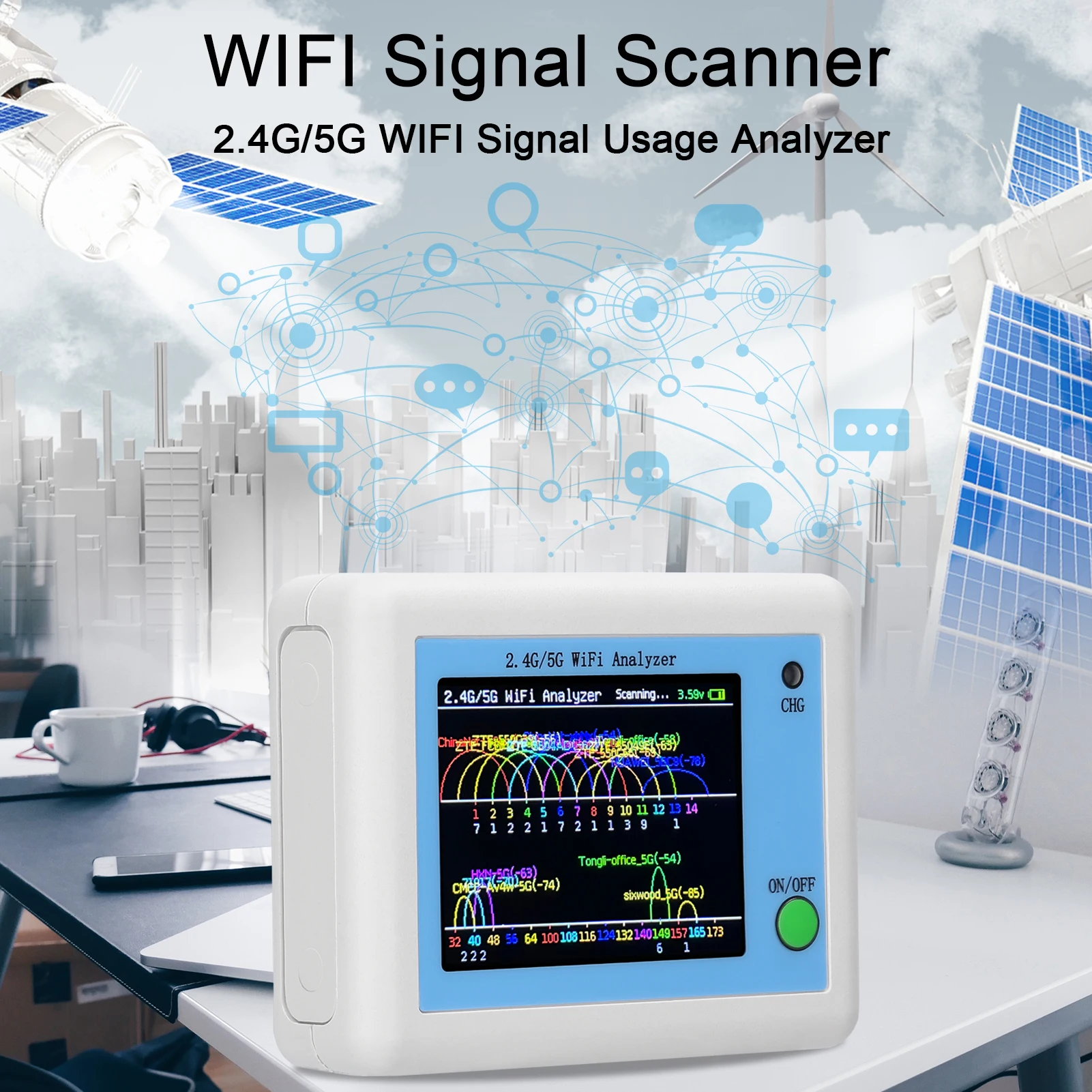 WIFI Signala Optičnega 2.4 G/5 G WIFI Signala Uporabe Analyzer Usmerjevalnika Upravljanje Asistent z 2,4 palčni Zaslon Omrežni Kabel Tester Slike 1