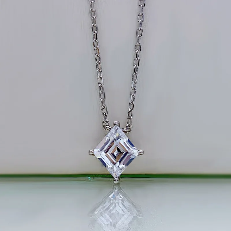 2023 Novo S925 Srebro En Karat Diamantna Ogrlica za Ženske Visoko vsebnostjo Ogljika Diamond Prekrivni Ovratnik Verige Slike 1