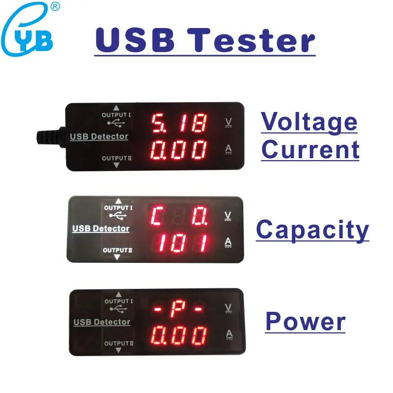 Debelo 10pcs USB tester DC Digitalni voltmeter amperemetro napetost tekoči meter ampermeter detektor moči banke polnilnik indikator Slike 2