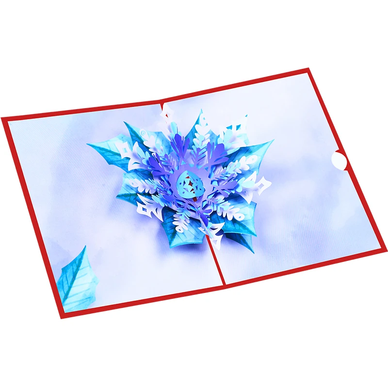 3D Snežinka Pop Up Božični Kartice z Ovojnico Listov Sporočilo Sim Počitnice Santa Sneg Stranka, Vabilo, Pozdrav X'mas Darilo Slike 2