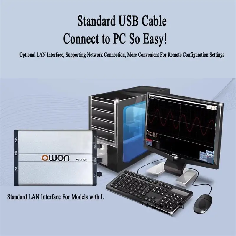 Hitro Ladjo Owon VDS1022 Virtualni Dual-channel Oscilloscope Pasovno 100MS/S 25Mhz USB Izolacije 1 g Vzorca Stopnja Slike 2