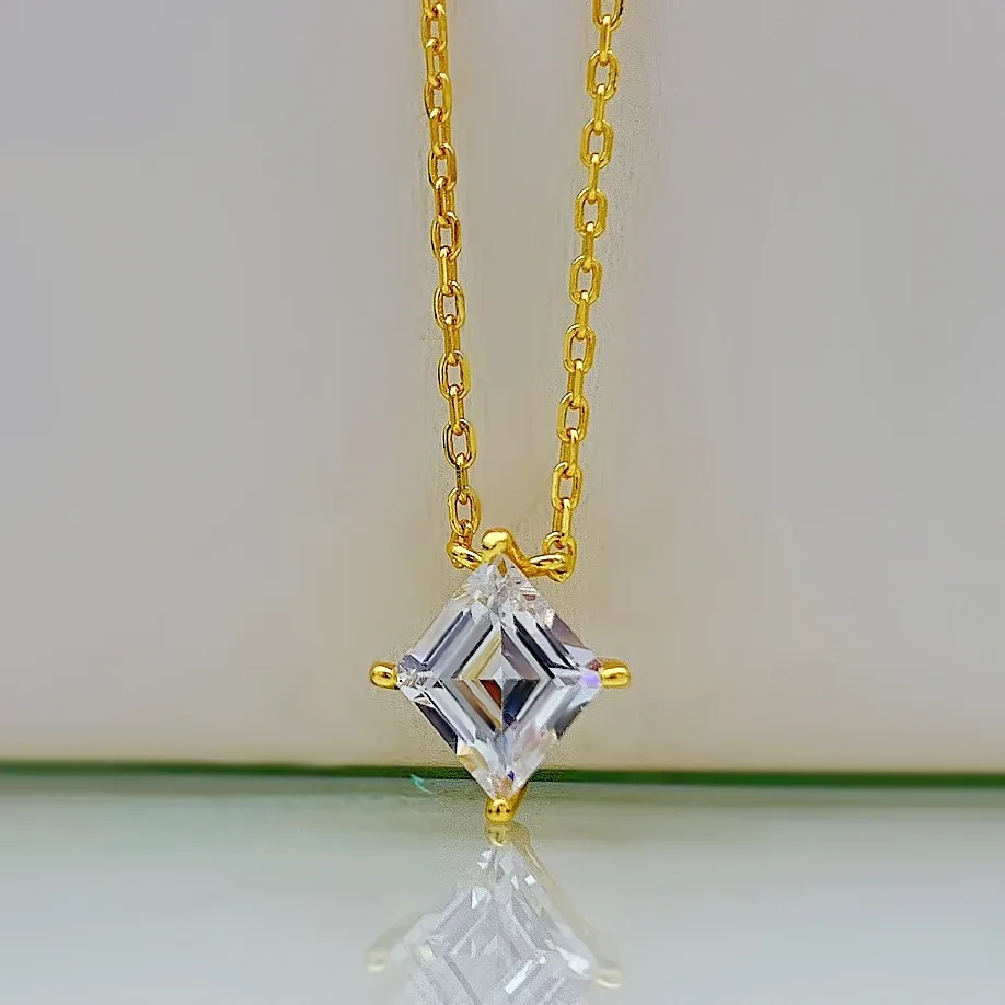 2023 Novo S925 Srebro En Karat Diamantna Ogrlica za Ženske Visoko vsebnostjo Ogljika Diamond Prekrivni Ovratnik Verige Slike 2