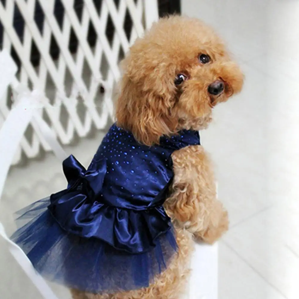 Krilo Oblačila Oblačila Ljubek Pes Obleke Hišnih Kuža Bowknot Gaza Bleščica Princesa Pes Dobave Slike 3