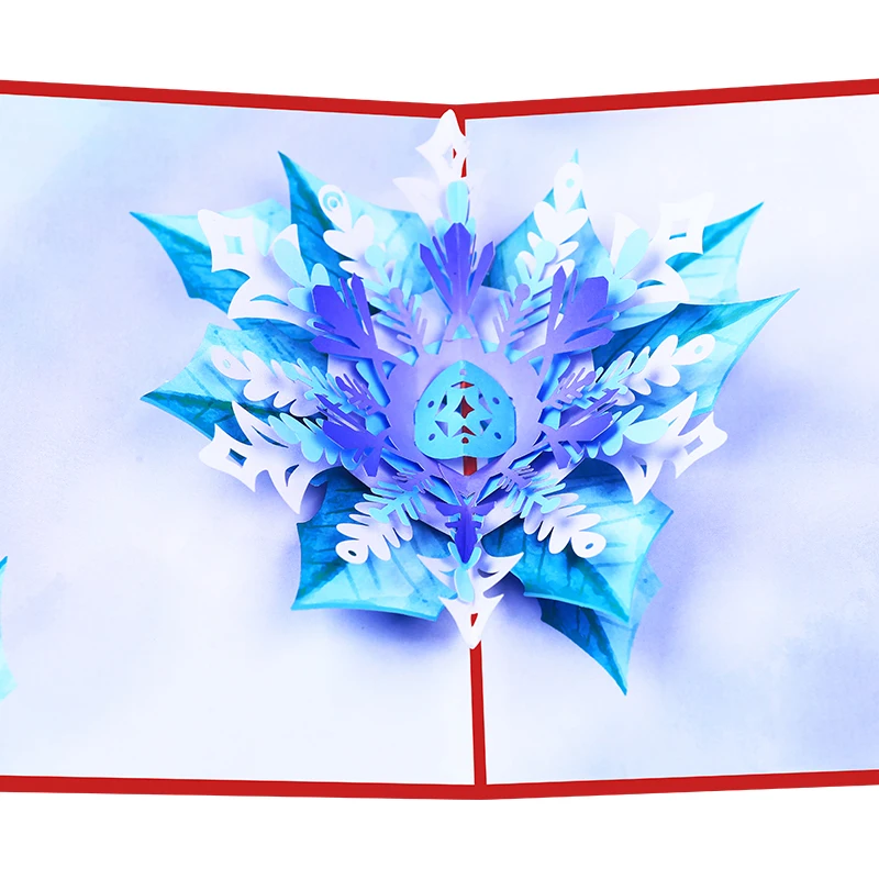 3D Snežinka Pop Up Božični Kartice z Ovojnico Listov Sporočilo Sim Počitnice Santa Sneg Stranka, Vabilo, Pozdrav X'mas Darilo Slike 3