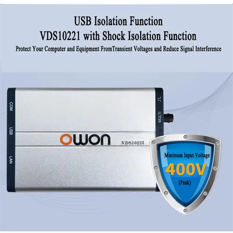Hitro Ladjo Owon VDS1022 Virtualni Dual-channel Oscilloscope Pasovno 100MS/S 25Mhz USB Izolacije 1 g Vzorca Stopnja Slike 3