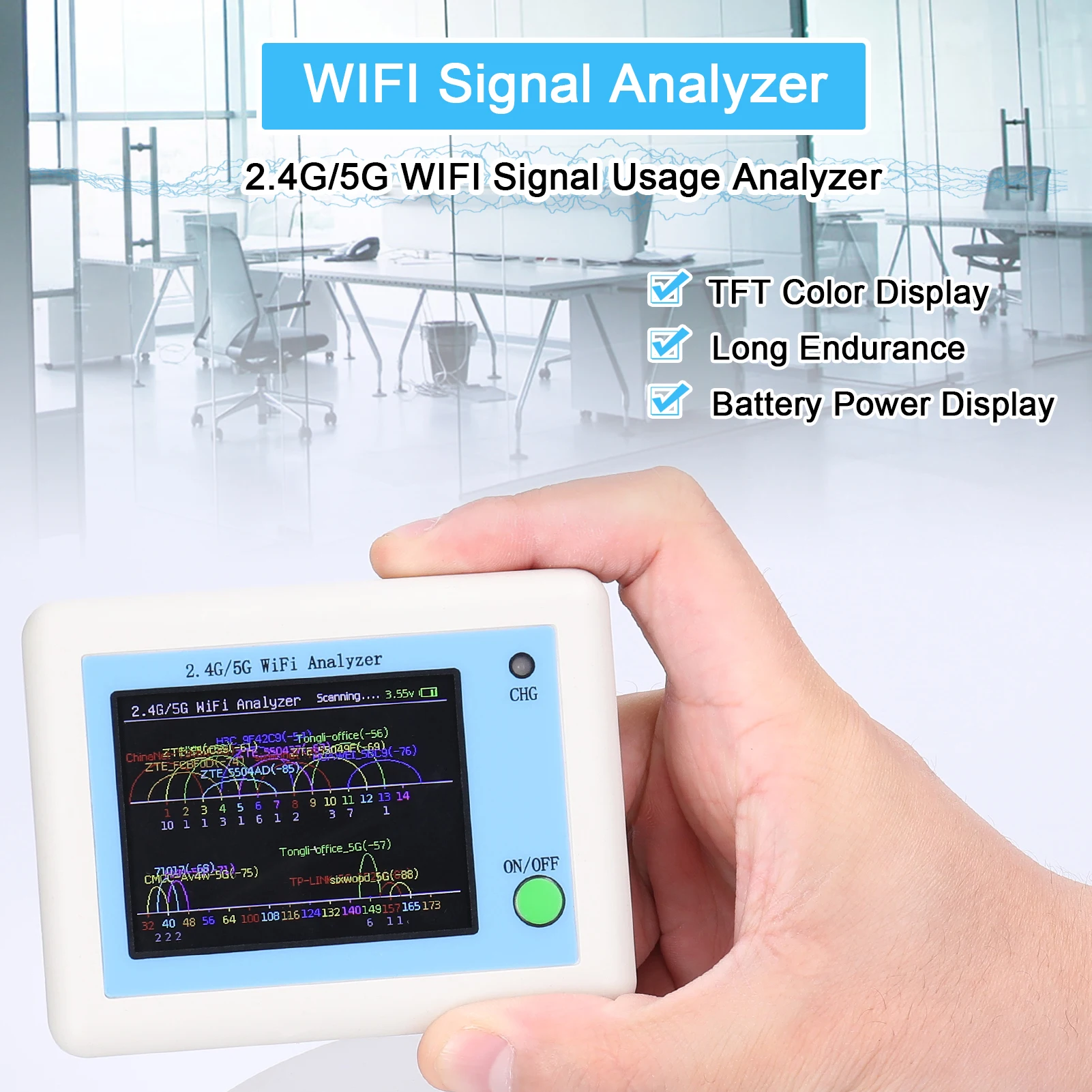 WIFI Signala Optičnega 2.4 G/5 G WIFI Signala Uporabe Analyzer Usmerjevalnika Upravljanje Asistent z 2,4 palčni Zaslon Omrežni Kabel Tester Slike 3