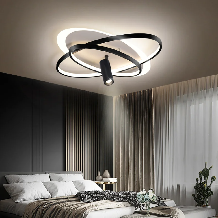 2021 nov post-moderna dnevna soba lestenec ustvarjalne led preprosta osebnost umetnosti aluminija ovalne obroč spalnica, jedilnica lučka Slike 4