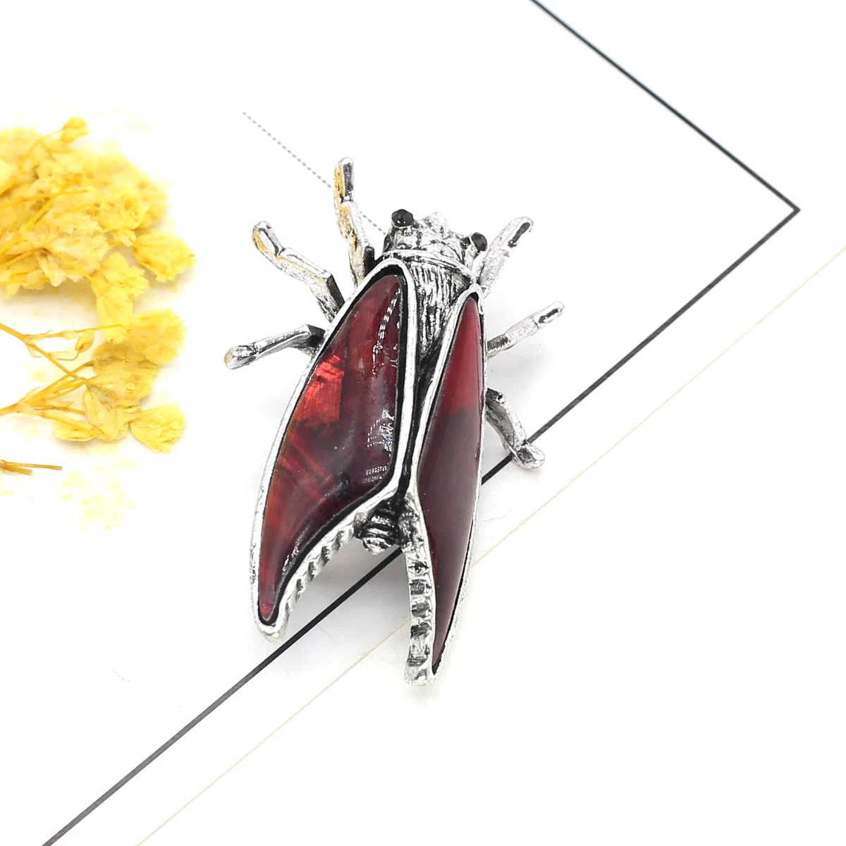 Naravni Lupini Obesek Abalone Lupina, Belo, Rumeno Lupino Cicada Broška Živali čarobne gumbe Za Nakit, Izdelava DIY Ogrlice Dodatki Slike 4