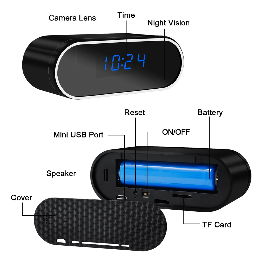 Mini Wifi Kamera 1080P HD Brezžični Micro Ura Cam IR Nočni Alarm Kamere Digitalni Dom Nadzor, Spremljanje Slike 5