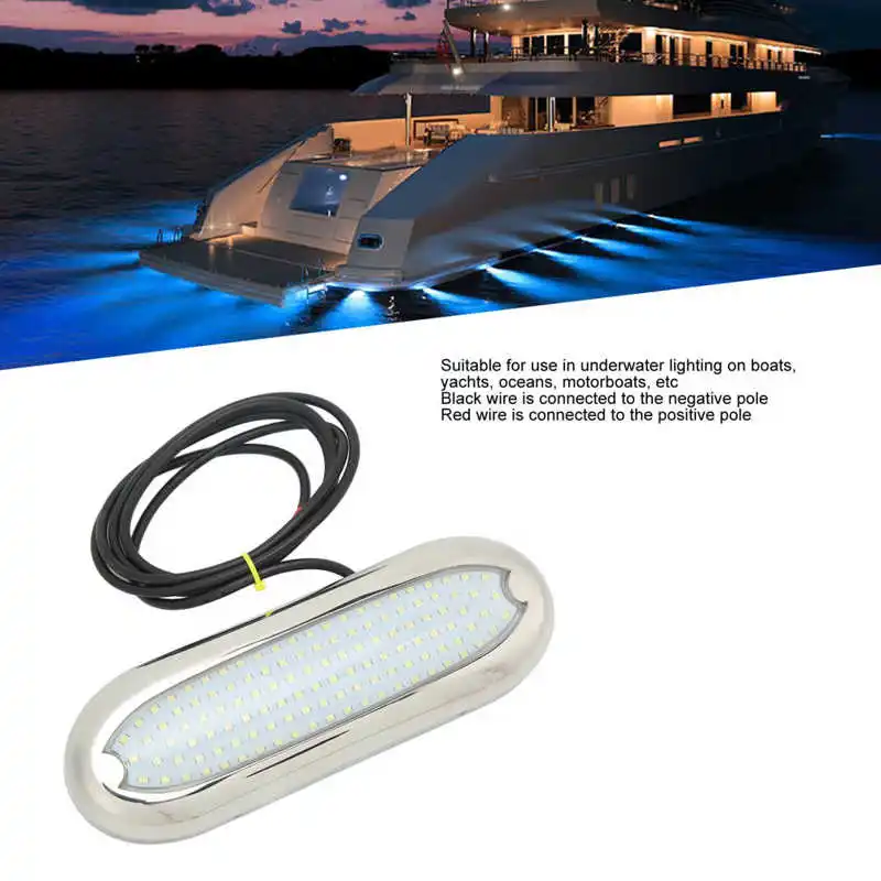 12VDC Čoln Podvodni Svetloba, 120 LED Bright Light IP68 Vodotesen Rje Dokaz za Ladje, Jadrnice Motorni čolni Marine Slike 5