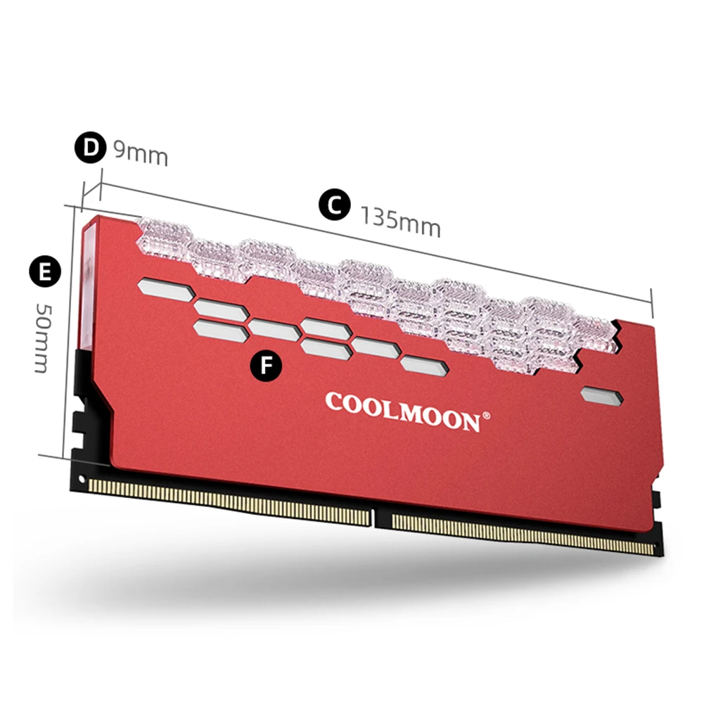 COOLMOON RA-2 RAM, PC Pomnilnik Banka hladilnika Hladilnik ARGB Barvita Širjenje Toplote Slike 5